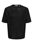 ONSKALMAR RLX 12 SS CREW KNIT  Siyah Kazak - 22033561
