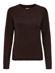 ONLRICA LIFE L/S PULLOVER KNT NOOS Kadın Kahverengi Kazak - 15204279