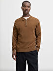 JJEEMIL KNIT POLO HALF ZIP LS NOOS 