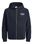 Jack & Jones JJMAKOTO Sweat Zip Hood Erkek Kapüşonlu Sweatshirt - Rahat ve Şık 