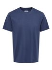 ONSMAX LIFE SS STITCH TEE NOOS Erkek Mavi T-Shirt - 22025208