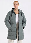 Only Antrasit Kadın Kaban ONLCLAIR PUFFER HOOD COAT CC OTW