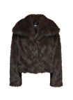 Only Koyu Kahve Kadın Kaban ONLDAWN LIFE FAUX FUR JACKET CC OTW