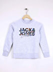 Jack & Jones Baskılı Erkek Çocuk Beyaz Sweatshırt 12279606