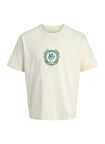 Jack & Jones Bisiklet Yaka Krem Erkek T-Shirt 12283763_JORCAMBRIDGE EMB TEE SS CR