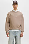 Jack & Jones Erkek Jornorrebro Rahat Kalıp Bisiklet Yaka Sweatshirt 12282893 Mocha