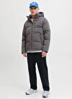 Jack & Jones Gri Erkek Mont 12278792_JJEOWEN PUFFER SN