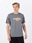 Jack & Jones Bisiklet Yaka Füme Erkek T-Shirt 12288515_JORSPLASH TEE SS CREW NECK