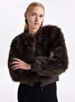 Only Antrasit Kadın Mont ONLMANNY FAUX FUR BOMBER CC OTW