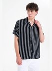Jack & Jones Siyah Erkek Regular Fit Gömlek 12288853 JJEJEFF RESORT STRIPESHIRT