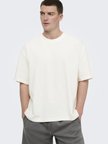 ONSLENNY OVZ SS STRCT TEE NOOS Erkek Beyaz T-Shirt - 22036392