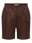 ONSLAURENCE LINEN BLEND SHORTS NOOS Erkek Kahverengi Şort - 22036246