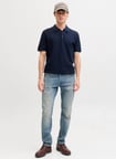 Jack & Jones Lacivert Erkek Normal Fit Kazak 12292034 JPRBLURILEY KNIT POLO SN