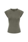Only Onlhannah Slim Fit Bisiklet Yaka T Shirt Bayan T SHİRT 15375055 YEŞİL