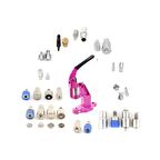 Tulumba Presi Kuş Gözü Çıt Çıt Rivet Çakma Düğme Kaplama Makinesi (13 Kalıplı Büyük Set) Pembe