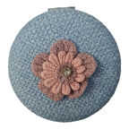 El Aynası - Örgülü Yuvarlak Katlanır Makyaj Aynası - Cep, Çanta Aynası