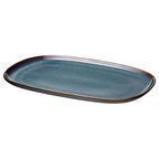 Gladelig Servis-Sunum Tabak Seti, MeridyenDukkan Okyanus Mavisi 31x19 cm, 4 Adet Sırlı Yüzey