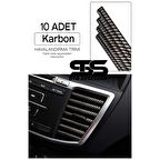 Araç Içi Klima Havalandırma Izgarası Karbon Trim Seti Film Şerit Havalandırma Izgarası Karbon Trim Şerit