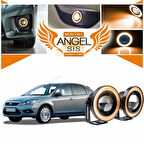 Ford Focus 2,5 Uyumlu, Universal Mercekli Led Angel Sis Farı, 76mm Turuncu Renk