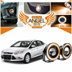 Ford Focus 3 Uyumlu, Universal Mercekli Led Angel Sis Farı, 76mm Turuncu Renk