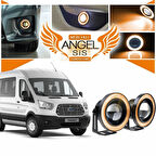 Ford Transit Tüm Modeller Uyumlu, Universal Mercekli Led Angel Sis Farı, 76mm Turuncu Renk
