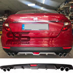 Fiat Egea Difüzör Arka Tampon Eki 4 Egzoz Çıkışlı Siyah