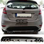 Ford Fiesta Mk7 Difüzör Arka Tampon Eki 4 Egzoz Çıkışlı Gri Lüx Tip