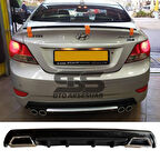 Hyundai Accent Blue Difüzör Arka Tampon Eki 2 Egzoz Çıkışlı Siyah Lüx Tip