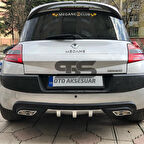 Renault Megane 2 HB Difüzör Arka Tampon Eki 2 Egzoz Çıkışlı Gri