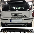 Opel Corsa  C Difüzör Arka Tampon Eki 4 Egzoz Çıkışlı Siyah Lüx Tip