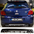 Peugeot 307 Difüzör Arka Tampon Eki 4 Egzoz Çıkışlı Gri Lüx Tip