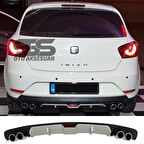 Seat İbiza Difüzör Arka Tampon Eki 4 Egzoz Çıkışlı Gri