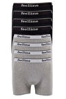 biçomi 8 adet Feelline Siyah ve Gri Pamuklu Doğal Likralı Erkek Boxer
