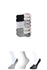 biçomi Siyah Gri ve Beyaz Kadın Babet Çorap 6 çift