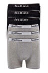 biçomi 6 adet Feelline Siyah ve Gri Pamuklu Doğal Likralı Erkek Boxer