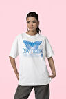 Butterfly Conversion Tasarım Baskılı Unisex Oversize Tişört