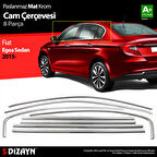 S-Dizayn Fiat Egea SD Krom Cam Çerçevesi 8 Prç. 2015 Üzeri Mat Krom A+ Kalite