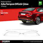 S-Dizayn Fiat Egea SD Krom Arka Tampon Difüzör Çıtası 3 Prç. 2015-2020