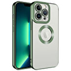 iPhone 14 Pro Max Kılıf Kenarları Lazer Renkli ve Logo Detaylı Şık Esnek Premium Silikon Kapak RYC/Omega