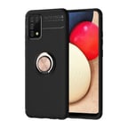 Samsung Galaxy A02S  Kılıf Yüzüklü Sağlam Esnek Ringo Silikon Kapak