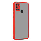 Samsung Galaxy A21S Kenarları Renkli Arkası Buğulu Şık Hux Silikon Kılıf