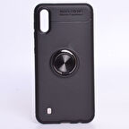 Samsung Galaxy M10 Kılıf Yüzüğü Stant ve Araç Tutucu Olabilen Şık Esnek Premium Silikon Kapak RYC/Ravel