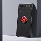 Samsung Galaxy M12 Ultra Koruma Sağlayan Stant Özellikli Yüzüklü Ravel Silikon Kılıf