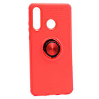 Huawei P30 Lite Ultra Koruma Sağlayan Stant Özellikli Yüzüklü Ravel Silikon Kılıf