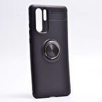 Huawei P30 Pro Ultra Koruma Sağlayan Stant Özellikli Yüzüklü Ravel Silikon Kılıf