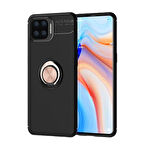 Oppo Reno A73 Kılıf Yüzüğü Stant ve Araç Tutucu Olabilen Şık Esnek Premium Silikon Kapak RYC/Ravel