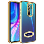 Redmi Note 8 Pro Kılıf Kenarları Lazer Renkli ve Logo Detaylı Şık Esnek Premium Silikon Kapak RYC/Omega
