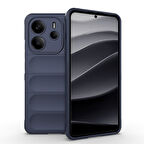 Redmi Note 14 4G Kılıf İçi Kadife Dolgulu Dalga Tutma Haznelli Premium TPU Silikon Kapak RYC/Etnik