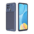 Oppo A15S Kılıf Karbon Desenli Esnek Yüksek Kaliteli Meteryalden Üretilmiş Silikon Kapak RYC/Negro