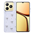 Realme C61 Kılıf Simli Kamera Çerçveli ve Mini Fİgür Desenli Ultra Koruma Sağlayan Kutup Sert Silikon Kapak